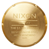 Nixon 51-30 Chronograph Gold Dial Gold Steel Strap Watch for Men - A083-502
