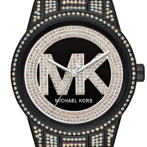 Buy Shop Michael Kors Ritz Crystals Black Dial Two Tone Steel Strap Watch for Women - MK6733 USA Online