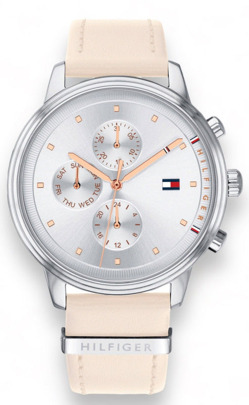Buy Shop Tommy Hilfiger Blake Chronograph Silver Dial Pink Leather Strap Watch For Women - 1781906 USA Online