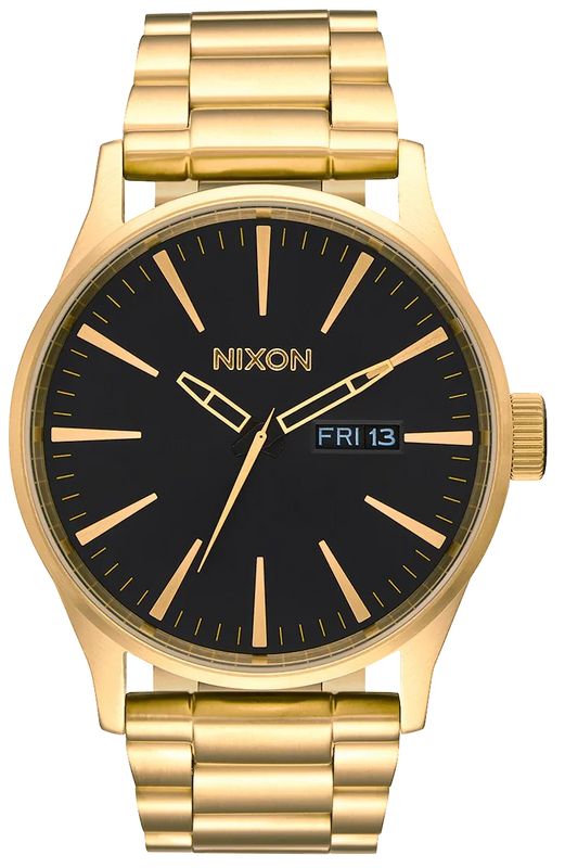 Nixon Sentry Black Dial Gold Steel Strap Watch for Men - A356-510