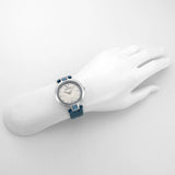 Buy Shop Versace Olympo Gleam White Dial Green Leather Strap Watch for Women - VAN020016 USA Online