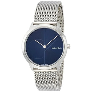 Buy Shop Calvin Klein Minimal Blue Dial Silver Mesh Bracelet Watch for Women - K3M2212N USA Online
