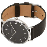 Coach Charles Grey Dial Black Leather Strap Watch for Men - 14602150