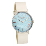 Buy Shop Coach Perry Blue Mother of Pearl Dial White Leather Strap Watch for Women - 14503270 USA Online