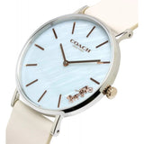 Buy Shop Coach Perry Blue Mother of Pearl Dial White Leather Strap Watch for Women - 14503270 USA Online