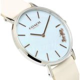 Buy Shop Coach Perry Blue Mother of Pearl Dial White Leather Strap Watch for Women - 14503270 USA Online