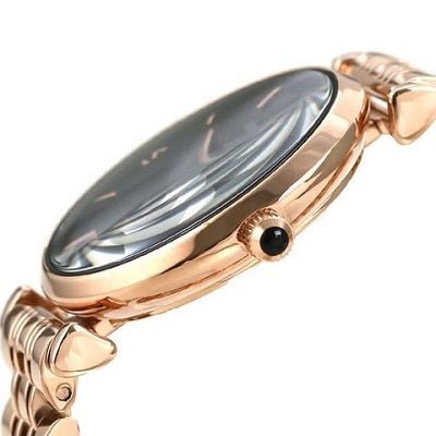 Buy Shop Emporio Armani Gianni T-Bar Black Dial Rose Gold Strap Watch For Women - AR11145 USA Online