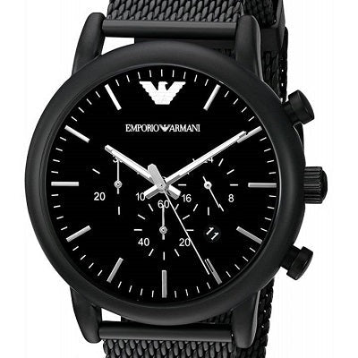 Buy Shop Emporio Armani Sport Chronograph Black Dial Black Mesh Bracelet Watch For Men - AR1968 USA Online