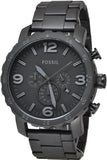 Buy Shop Fossil Nate Chronograph Black Dial Black Steel Strap Watch for Men - JR1401 USA Online