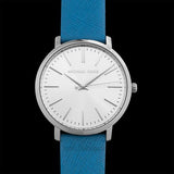 Buy Shop Michael Kors Jaryn Quartz Silver Dial Blue Leather Strap Watch For Women - MK2495 USA Online