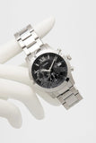 Buy Shop Guess Atlas Chronograph Black Dial Silver Steel Strap Watch For Men - W0668G3 USA Online