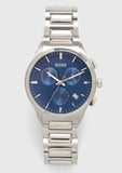 Buy Shop Hugo Boss Dapper Chronograph Blue Dial Silver Steel Strap Watch For Men - 1513927 USA Online