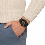 Buy Shop Fossil Machine Chronograph Black Dial Black Steel Strap Watch for Men - FS4682 USA Online