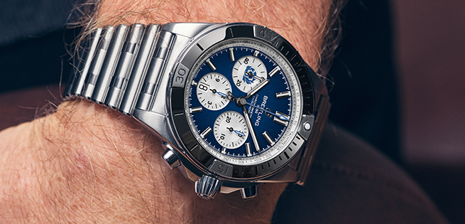 Buy Shop Breitling Chronomat B01 42 Six Nations Scotland Blue Dial Silver Steel Strap Watch for Men - AB0134A51C1A1 USA Online