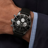 Buy Shop Breitling Superocean Heritage B01 Chronograph 44 Black Dial Black Mesh Bracelet Watch for Men - AB0162121B1S1 USA Online