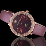 Buy Shop Swarovski Crystal Frost Red Dial Red Leather Strap Watch for Women - 5484064 USA Online