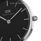 Buy Shop Daniel Wellington Petite Sheffield Black Dial Black Leather Strap Watch For Women - DW00100180 USA Online