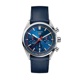 Buy Shop Tag Heuer Carrera Chronograph Blue Dial Blue Leather Strap Watch for Men - CBN201D.FC6543 USA Online