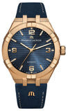 Maurice Lacroix Aikon Limited Edition Blue Dial Blue Leather Strap Watch For Men - AI6008-BRZ01-420-1