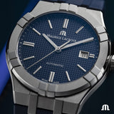 Maurice Lacroix Aikon Automatic Date Blue Dial Blue Silicone Strap Watch For Men - AI6008-SS000-430-4