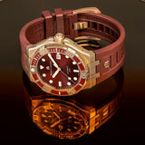 Maurice Lacroix Aikon Venturer Asia Special Edition Red Dial Red Rubber Strap Watch For Men - AI6058-BRZ6B-530-6