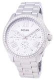 Buy Shop Fossil Cecile Chronograph Silver Dial Silver Steel Strap Watch for Women - AM4481 USA Online