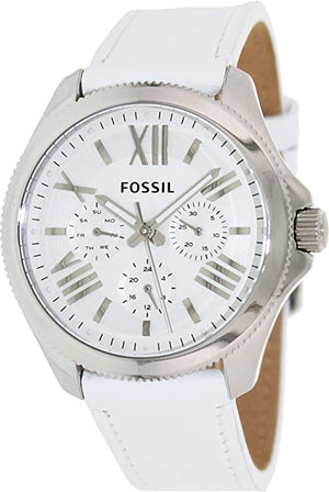 Buy Shop Fossil Cecile White Dial White Leather Strap Watch for Women - AM4484 USA Online