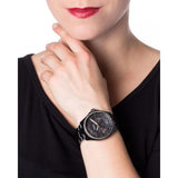 Buy Shop Fossil Cecile Multi Function Crystals Black Dial Black Steel Strap Watch for Women - AM4522 USA Online