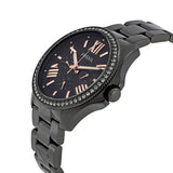 Buy Shop Fossil Cecile Multi Function Crystals Black Dial Black Steel Strap Watch for Women - AM4522 USA Online