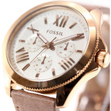 Buy Shop Fossil Cecile White Dial Beige Leather Strap Watch for Women - AM4532 USA Online
