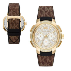 Buy Shop Michael Kors Sidney Multifunction White Dial Brown Leather Strap Watch For Women - MK6948 USA Online