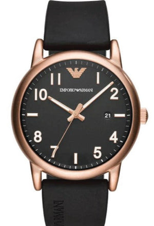 Buy Shop Emporio Armani Luigi Quartz Black Dial Black Rubber Strap Watch For Men - AR11097 USA Online