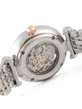 Buy Shop Emporio Armani Gianni T Bar Silver Skeleton Dial Two Tone Strap Watch For Women - AR1992 USA Online