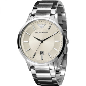 Buy Shop Emporio Armani Classic Quartz White Dial Silver Steel Strap Watch For Men - AR2430 USA Online