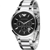 Buy Shop Emporio Armani Classic Chronograph Black Dial Silver Steel Strap Watch For Men - AR2434 USA Online