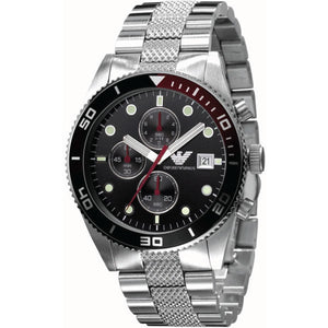 Buy Shop Emporio Armani Chronograph Black Dial Silver Stainless Steel Watch For Men - AR5855 USA Online