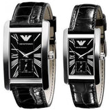 Buy Shop Emporio Armani Black Dial Black Leather Strap Watch For Men - AR0143 USA Online