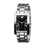 Buy Shop Emporio Armani Classic Black Dial Silver Stainless Steel Strap Watch For Men - AR0156 USA Online