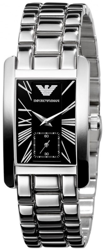 Buy Shop Emporio Armani Classic Black Dial Silver Stainless Steel Watch For Women - AR0157 USA Online