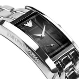 Buy Shop Emporio Armani Classic Black Dial Silver Stainless Steel Watch For Women - AR0157 USA Online