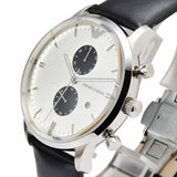Buy Shop Emporio Armani Gianni White Dial Black Leather Strap Watch For Men - AR0385 USA Online