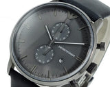 Buy Shop Emporio Armani Classic Grey Dial Grey Leather Strap Watch For Men - AR0388 USA Online