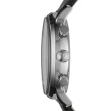 Buy Shop Emporio Armani Gianni Chronograph Black Dial Black Leather Strap Watch For Men - AR0397 USA Online