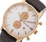 Buy Shop Emporio Armani Gianni Classic Chronograph White Dial Brown Leather Strap Watch For Men - AR0398 USA Online