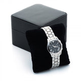 Buy Shop Emporio Armani Velente Chronograph Black Dial Silver Steel Strap Watch For Women - AR0674 USA Online