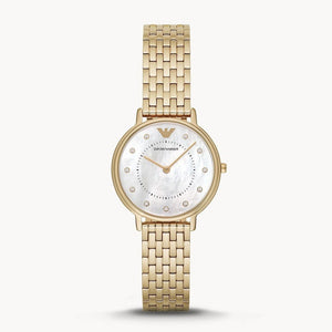 Buy Shop Emporio Armani Dress Analog Mother of Pearl Dial Gold Steel Strap Watch For Women - AR11007 USA Online