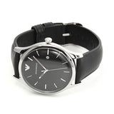 Buy Shop Emporio Armani Lambda Classic Quartz Black Dial Black Leather Strap Watch For Men - AR11020 USA Online