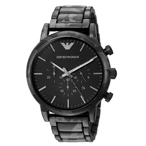 Buy Shop Emporio Armani Luigi Chronograph Black Dial Black Steep Strap Watch For Men - AR11045 USA Online