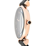 Buy Shop Emporio Armani Gianni T Bar Black Mother of Pearl Dial Black Leather Strap Watch For Women - AR11060 USA Online