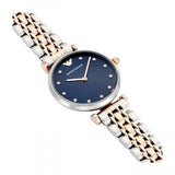 Buy Shop Emporio Armani Gianni T Bar Crystal Blue Dial Two Tone Steel Strap Watch For Women - AR11092 USA Online